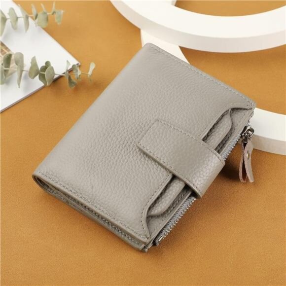 New Small Compact Women Wallet RFID Blocking Genuine Leather Bifold Purse - Picture 6 of 6